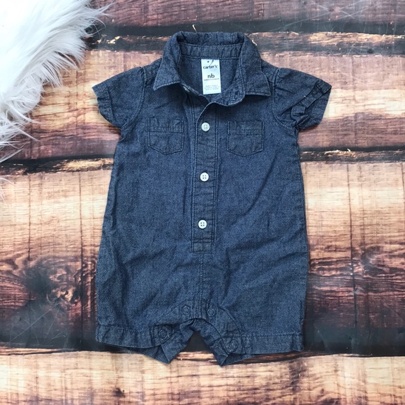 denim onesie baby
